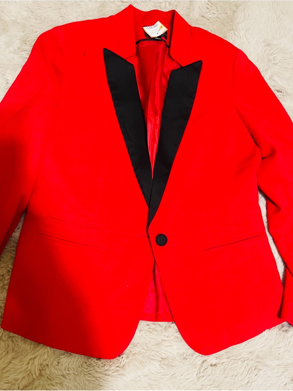 Worthington Red Blazer with Black Satin Lapel